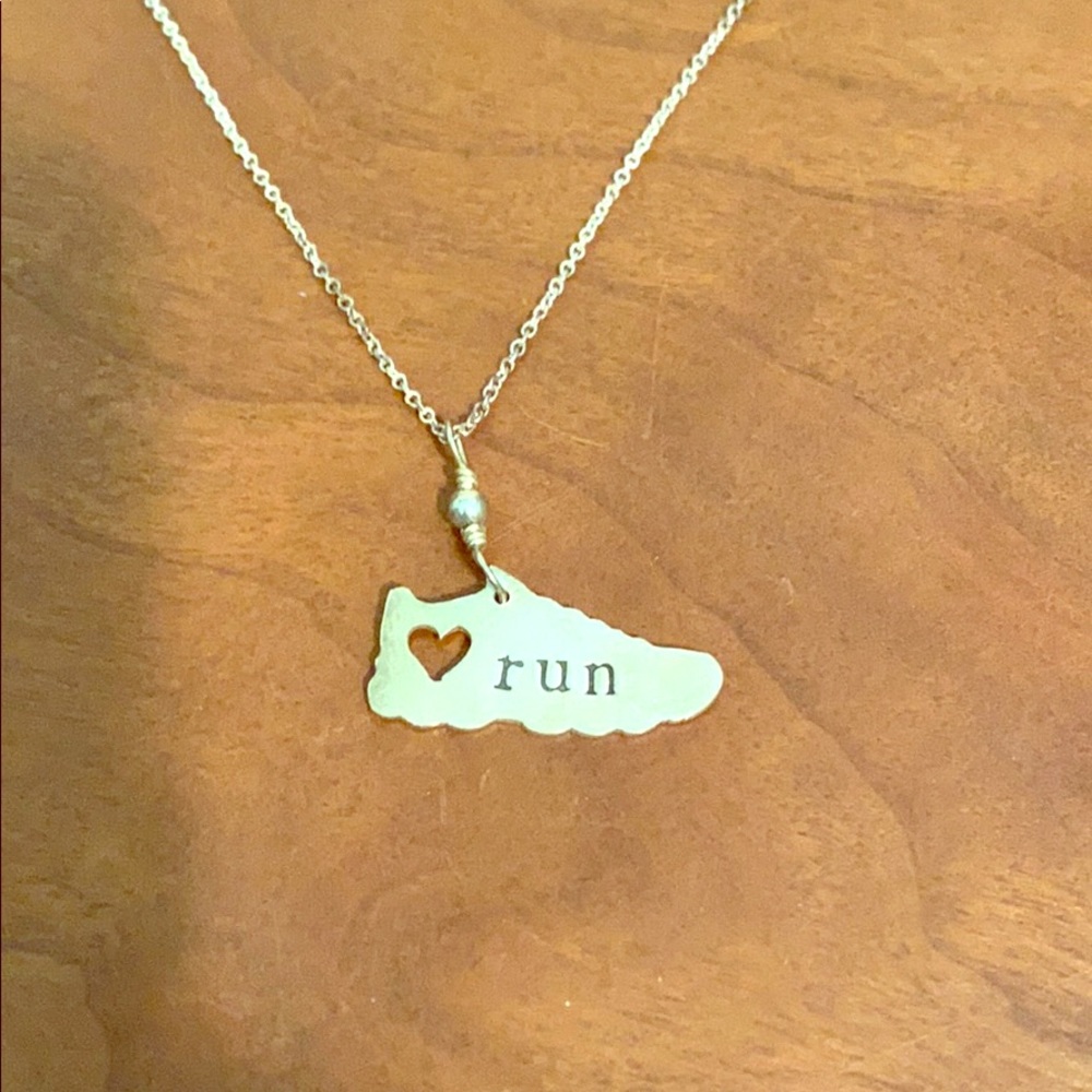 ‘run’ shoe necklace
